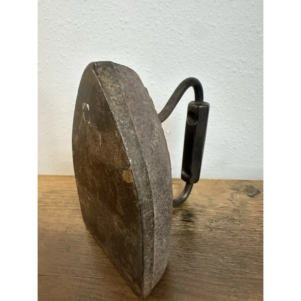 Antique CHEVALLI Cast Iron Sad Iron Primitive Laundry Tool